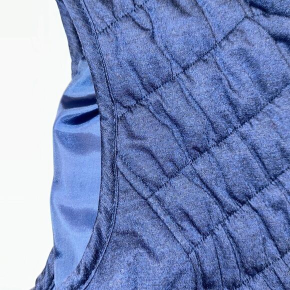 Chico’s 1 (8-10) Blue Water Resistant Knit Puffer Insulated Full Zip Vest - Picture 15 of 16